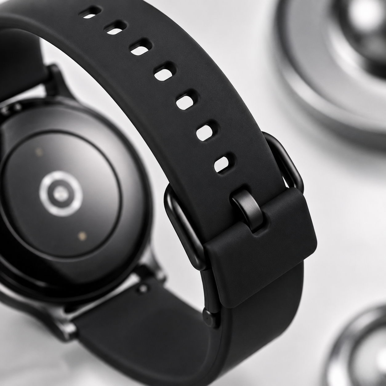 Round HD Display Smartwatch with Silicone Strap