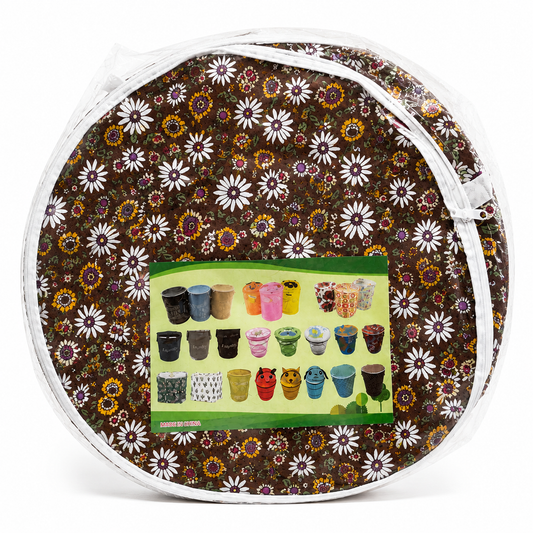 FloraFold Round Fabric Laundry Basket