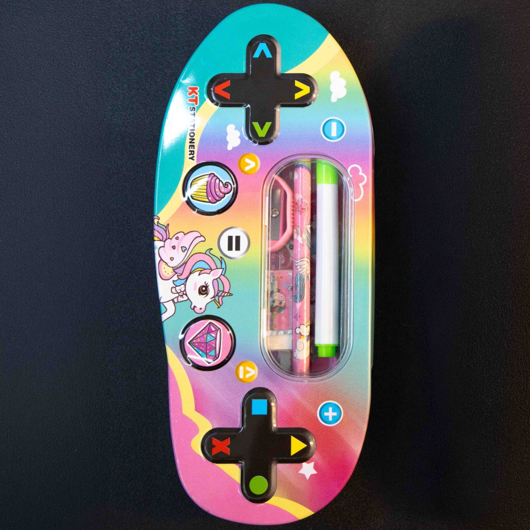 Gamepad Shape Pencil Box with School Stationery