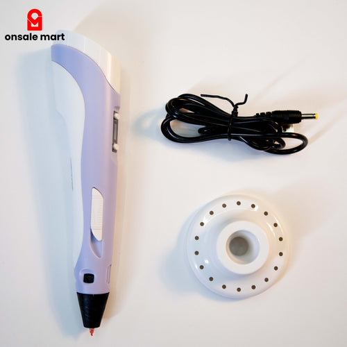 Complete 3D printing pen set with pen stand and power cable for PLA/ABS 3D filament drawing