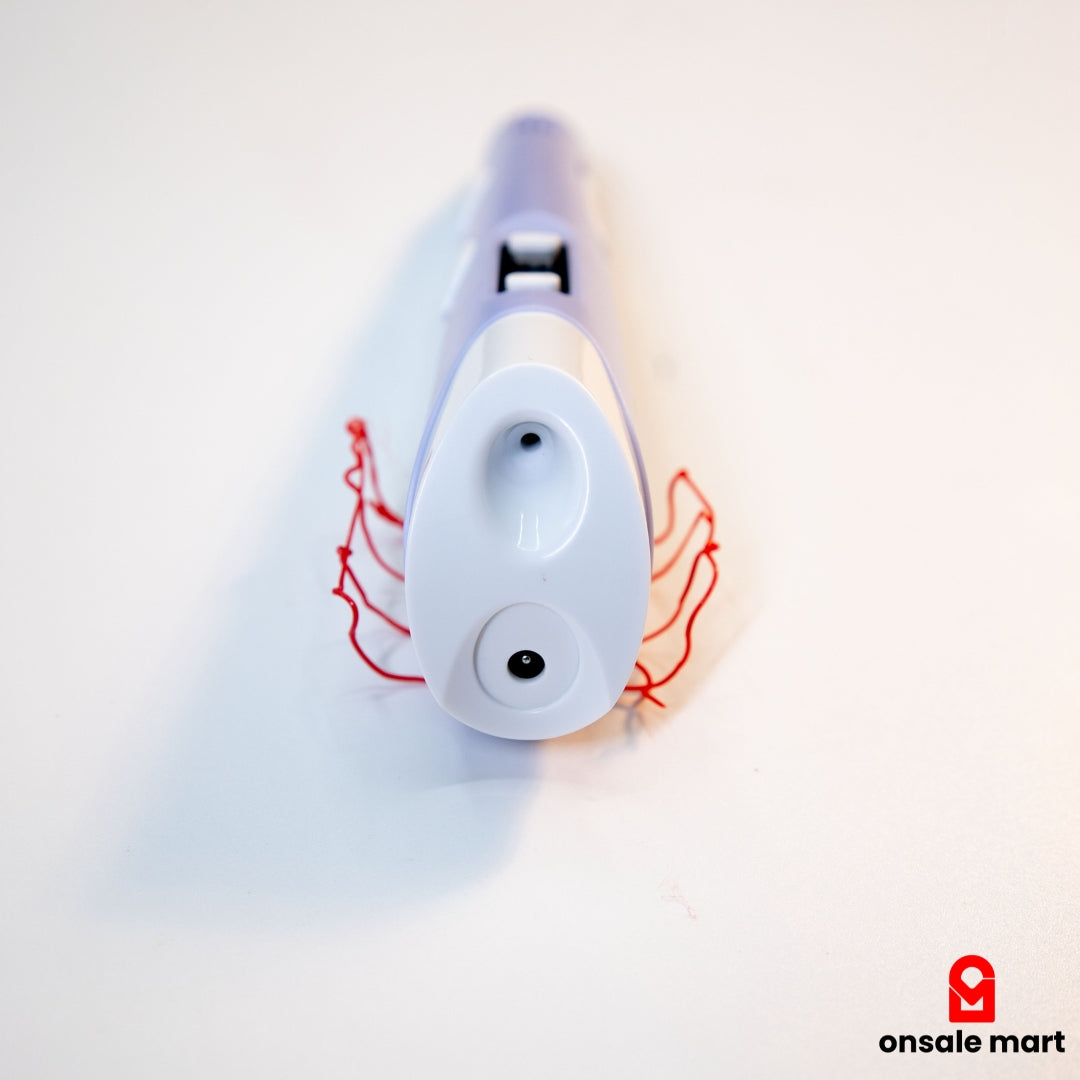 Back view of 3D printing pen showing filament inlet and power port for 3D drawing pen