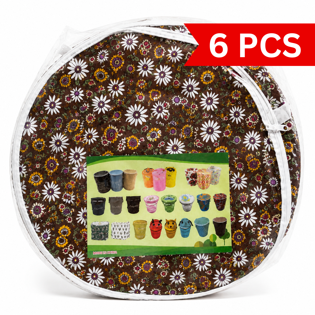 FloraFold Round Fabric Laundry Basket [6pcs]]