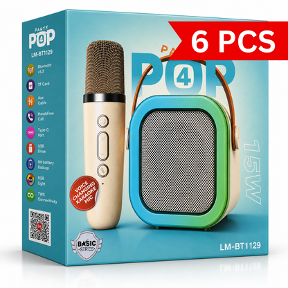 RGB Portable Speaker with Wireless Mic [6 pcs]