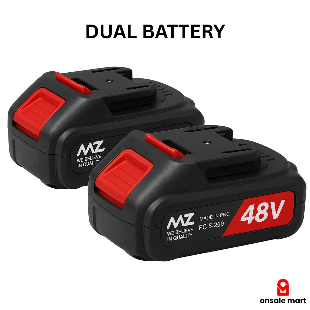 Set of two 48V rechargeable lithium-ion batteries for cordless pressure washer