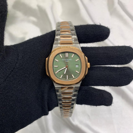 Two-tone men’s wrist watch with classic analog display and premium finish