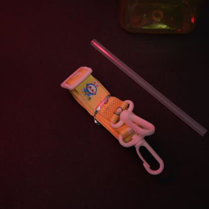 Water bottle replacement straw and adjustable carry strap accessory for kids hydration bottle