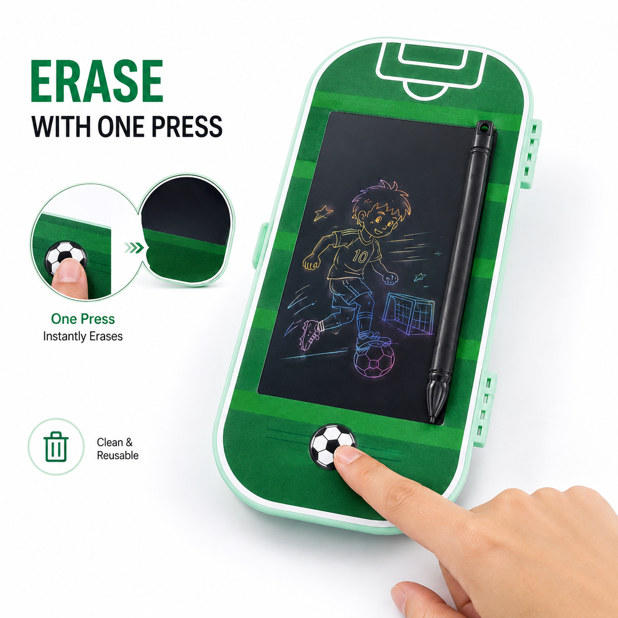 Football Theme LCD Drawing Pencil Case