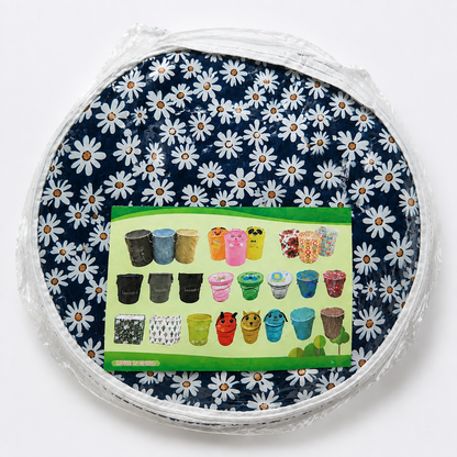 FloraFold Round Fabric Laundry Basket