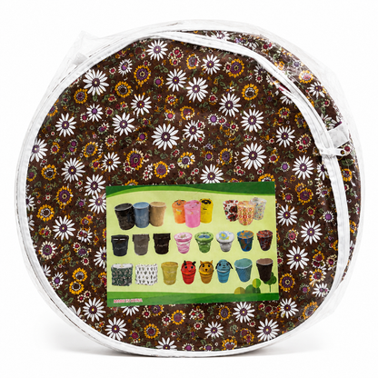 FloraFold Round Fabric Laundry Basket