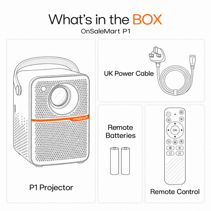 OnSaleMart P1 Smart Projector - 4K Support & Android
