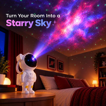 Astronaut Galaxy Star Projector with Remote & Timer - USB-Powered Nebula Night Light