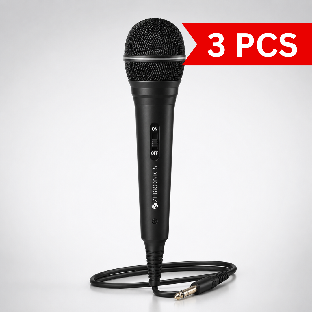 Cardioid dynamic microphone designed to focus on voice pickup while reducing background noise for clearer audio performance.
