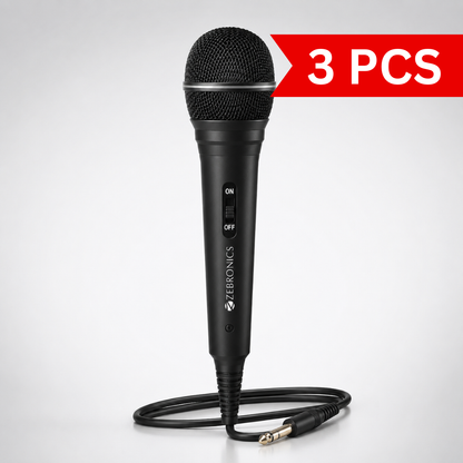 Cardioid dynamic microphone designed to focus on voice pickup while reducing background noise for clearer audio performance.
