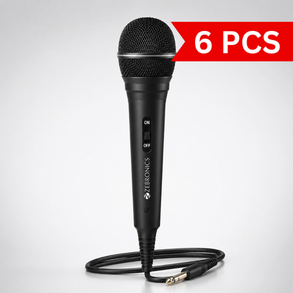 Cardioid dynamic microphone designed to focus on voice pickup while reducing background noise for clearer audio performance.