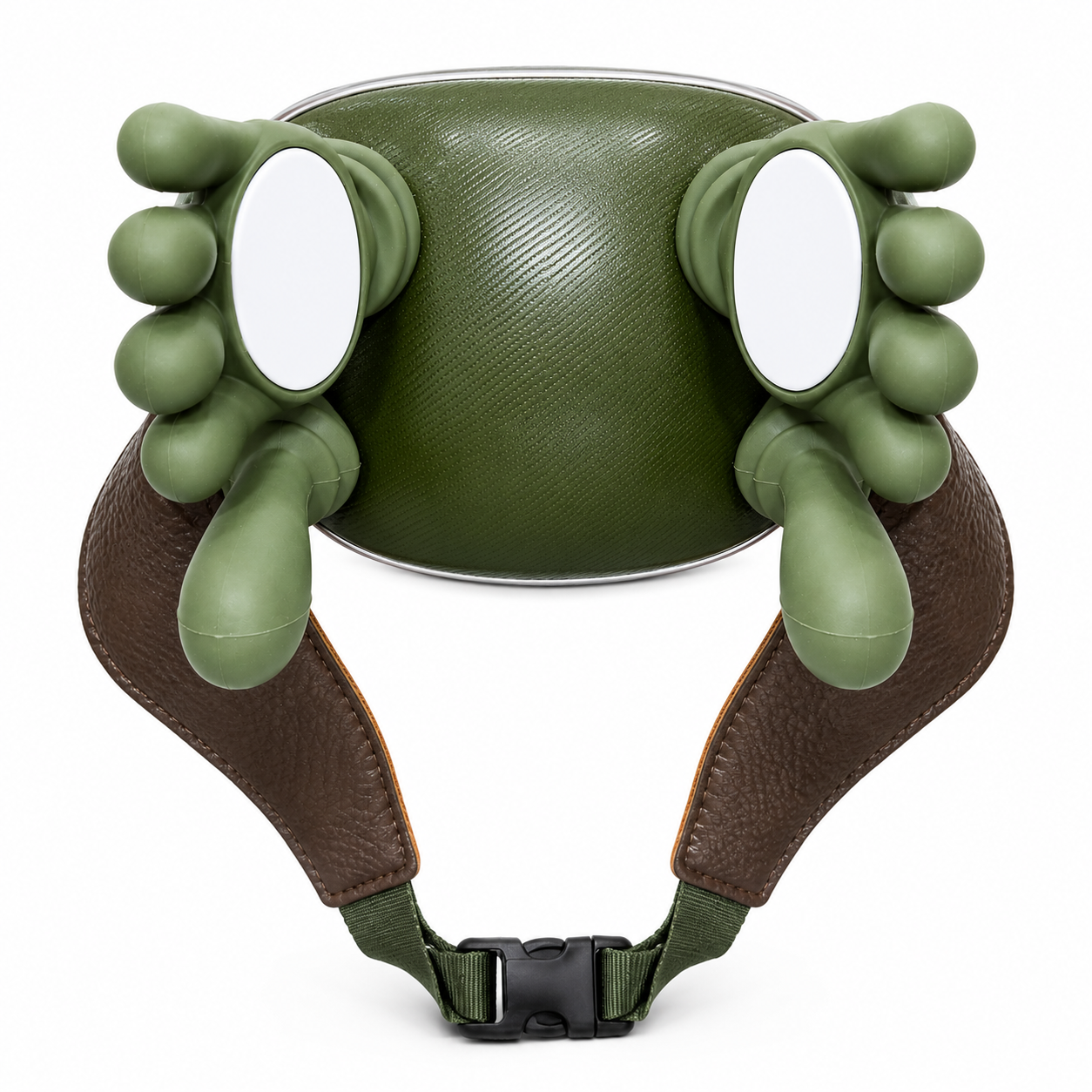 Portable electric neck massager with deep kneading massage nodes, adjustable buckle strap and premium textured body for muscle relaxation.