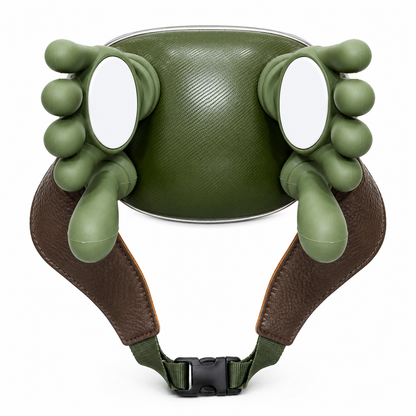 Portable electric neck massager with deep kneading massage nodes, adjustable buckle strap and premium textured body for muscle relaxation.