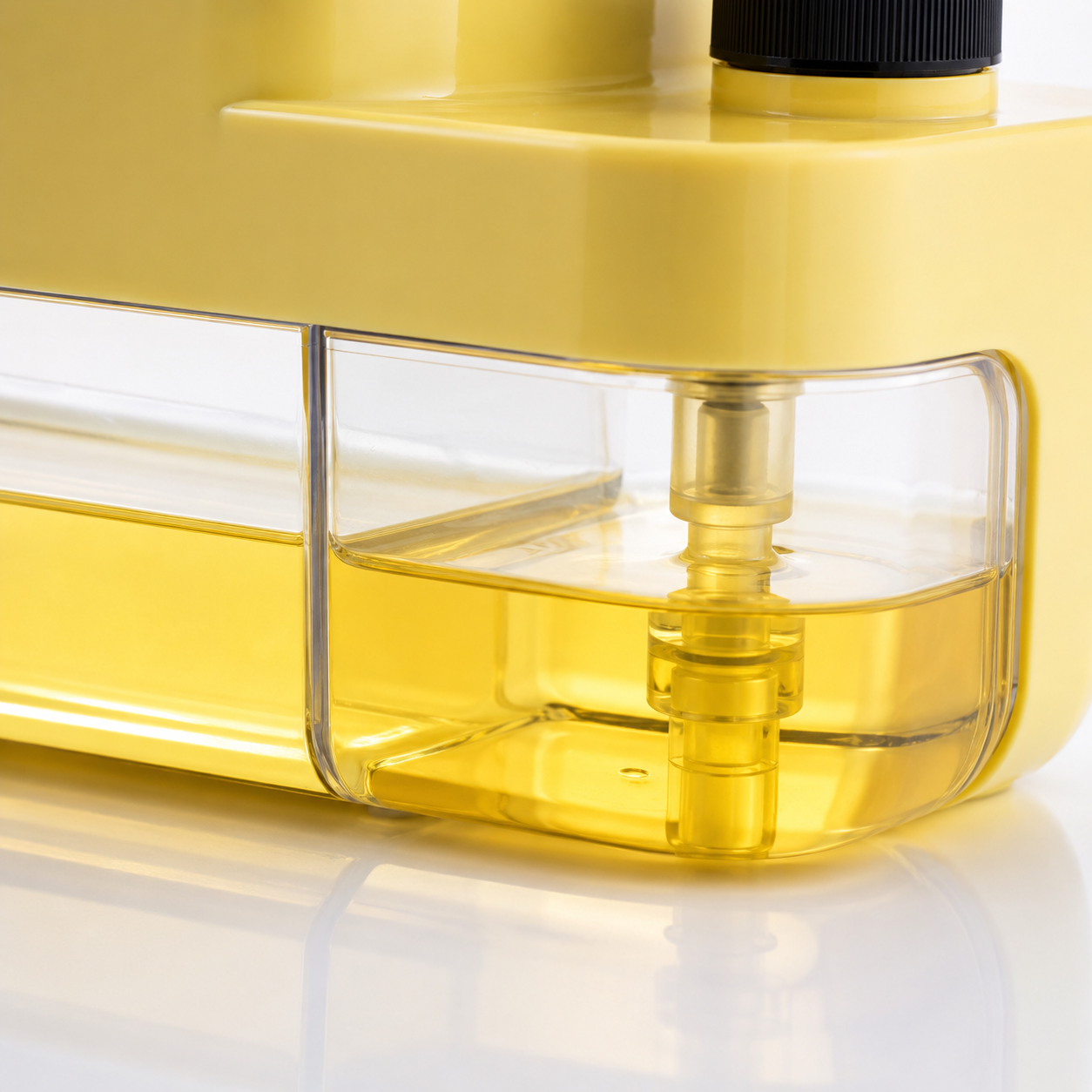 3-in-1 dish soap dispenser transparent liquid reservoir, refillable dishwashing liquid container, kitchen sink soap organizer detail