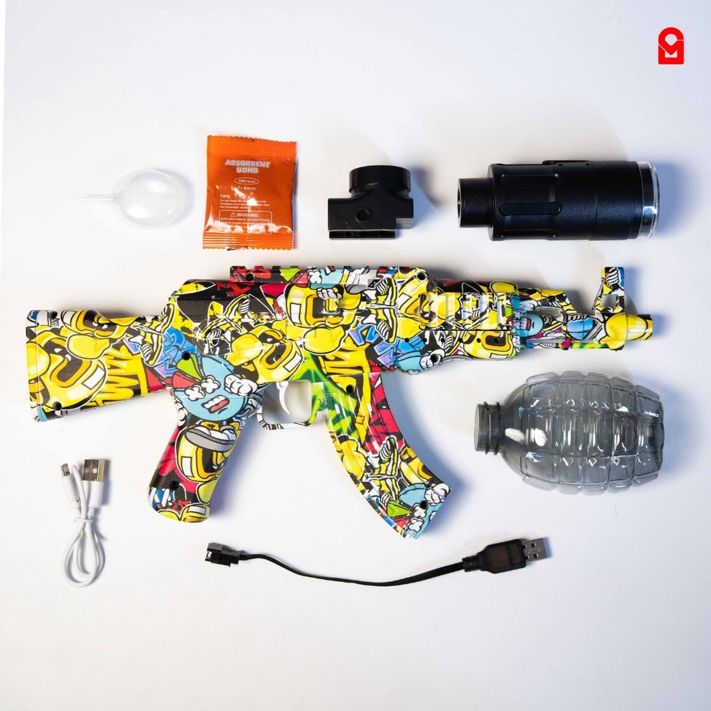 Electric gel blaster gun with light and water smoke effect kit