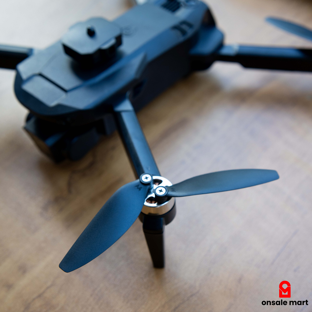 FPV X5HW dual camera drone showing detailed propeller design and body frame.