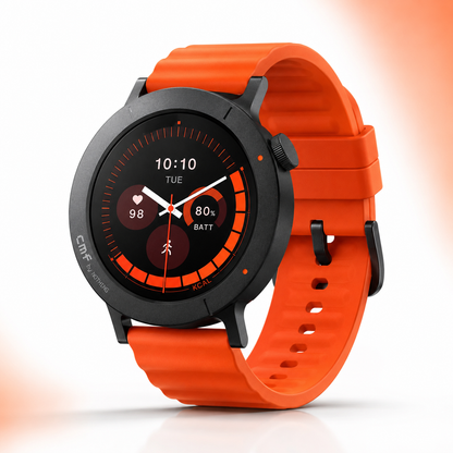CMF Watch 3 Pro AMOLED smartwatch with orange silicone strap