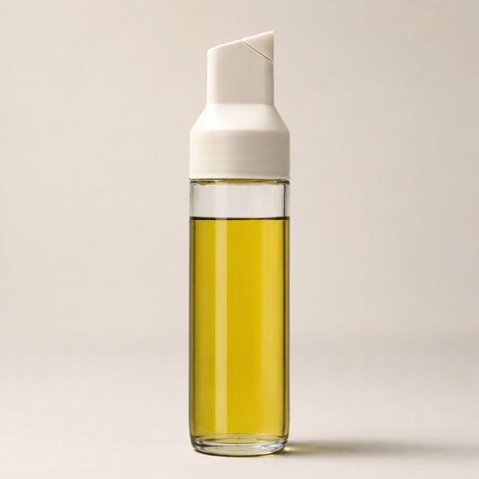 Minimalist Glass Oil Dispenser Bottle with Leakproof Flip Cap for Kitchen