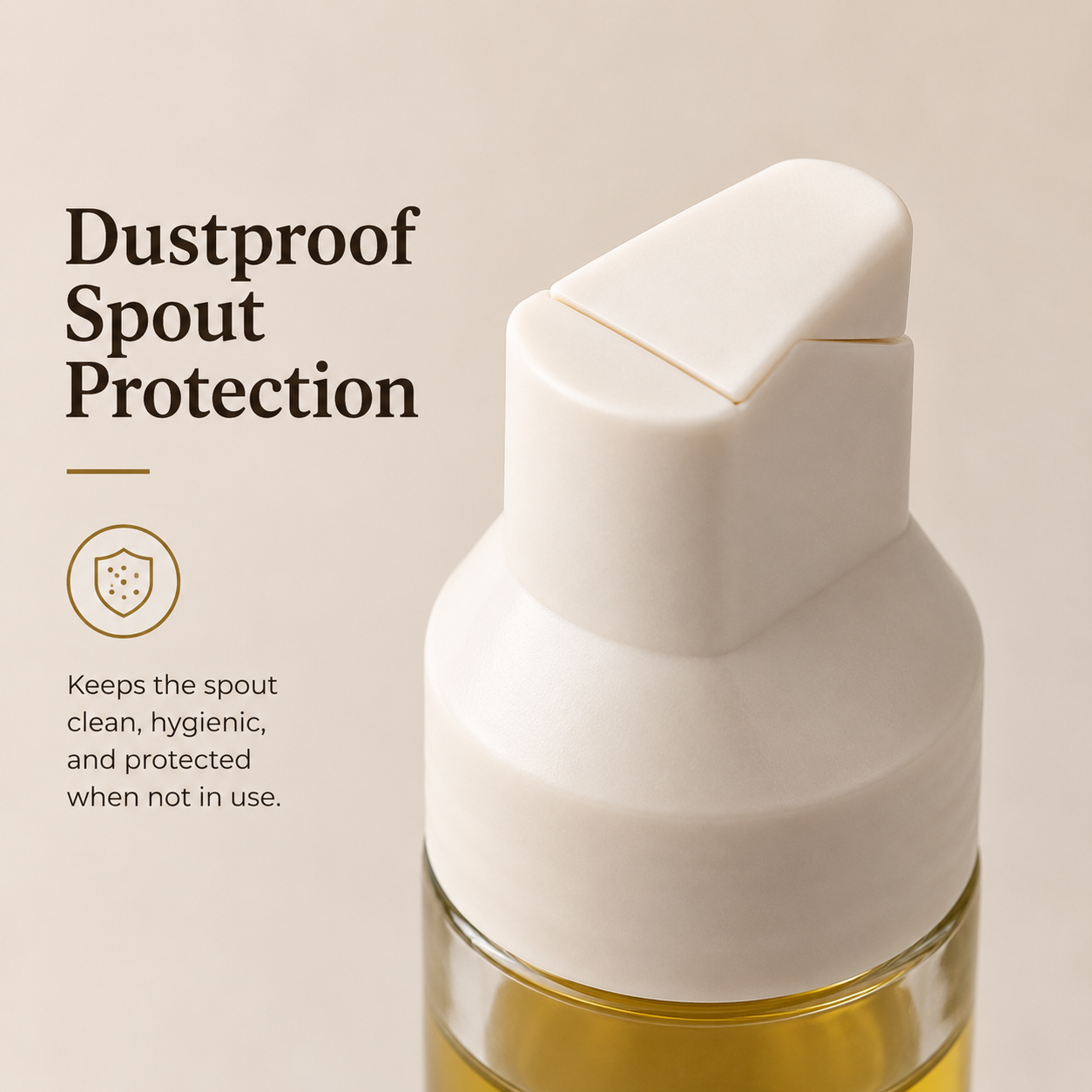 Dustproof Flip-Top Modern Glass Oil Dispenser Bottle for Clean Kitchen Use