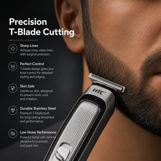 Rechargeable T-Blade Hair Trimmer for Men precision stainless steel blade for beard edging hair lining and clean cuts