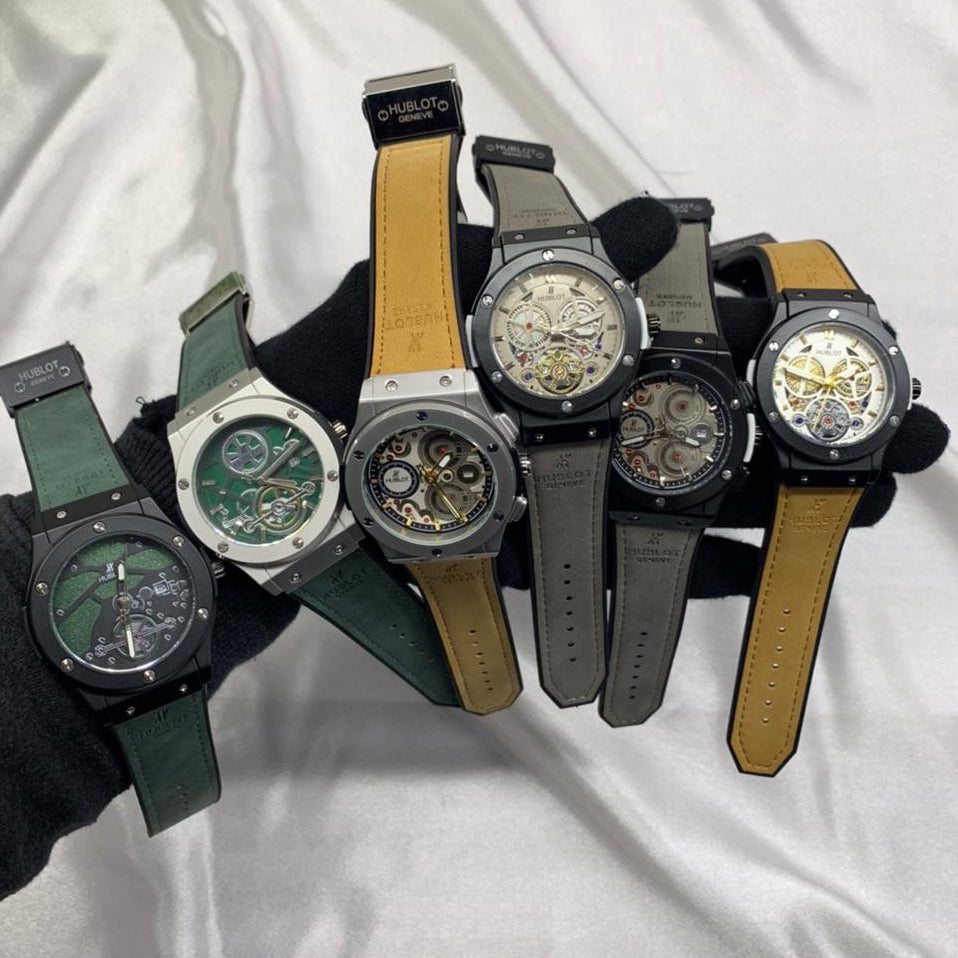 Skeleton Dial Multi Watch Collection | Mechanical Men’s Leather Strap Watch