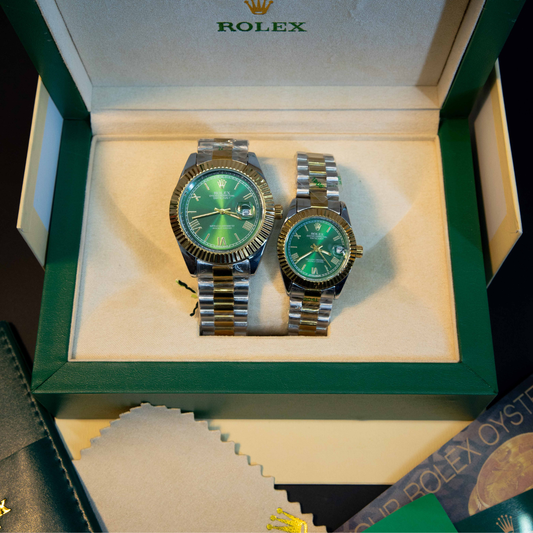 Luxury green dial analog wrist watch for men in premium watch box