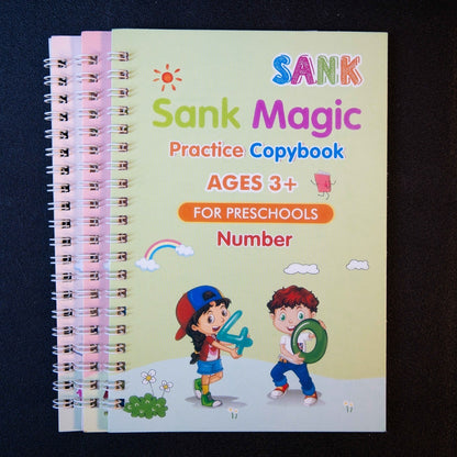 Number practice reusable magic copybook for preschool kids with guided tracing lines and handwriting improvement exercises