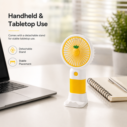 Mini Handheld Fan USB Rechargeable Portable Cooling Fan with Detachable Table Stand