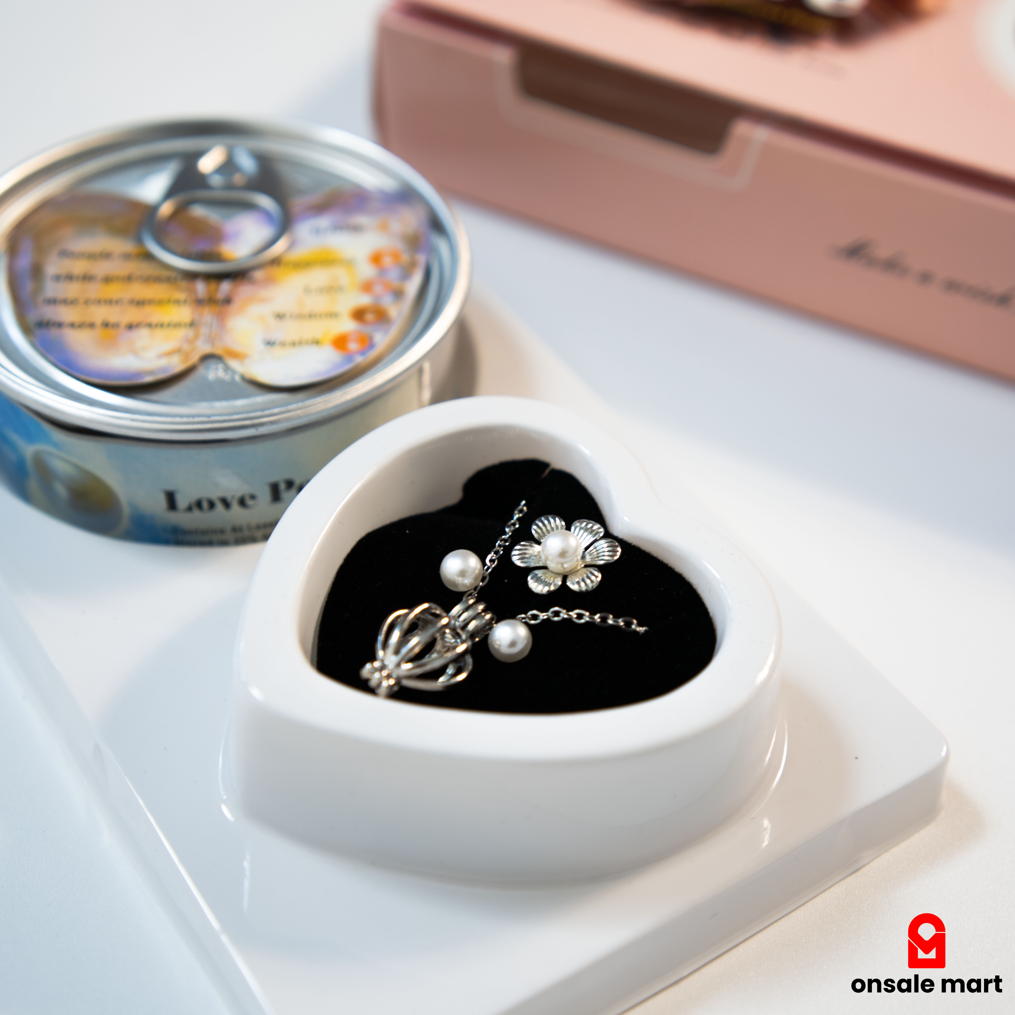 Pearl in oyster necklace kit with gift box and sealed shell packaging.