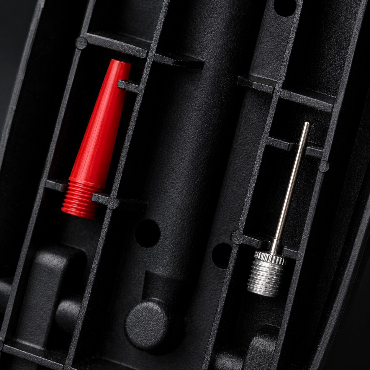 Portable Mini Foot Pump Accessories Storage with Ball Needle & Inflatable Valve Adapter Close-Up