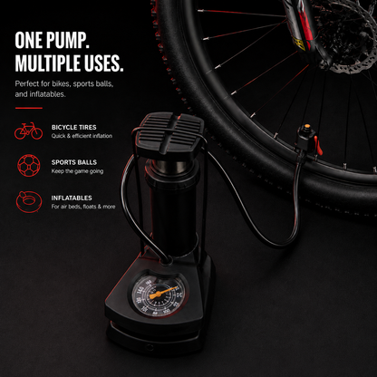 Portable Mini Foot Pump with Pressure Gauge Inflating Bicycle Tire, Sports Balls & Inflatables