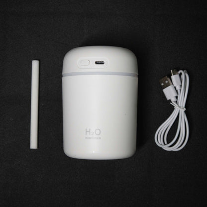 Mini USB Humidifier with RGB LED Light including USB cable and wick filter for portable bedroom and desk use