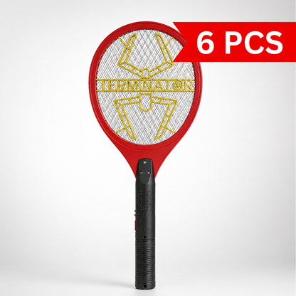Rechargeable electric mosquito bat with 3-layer mesh, ergonomic handle and high-voltage insect killing racket 