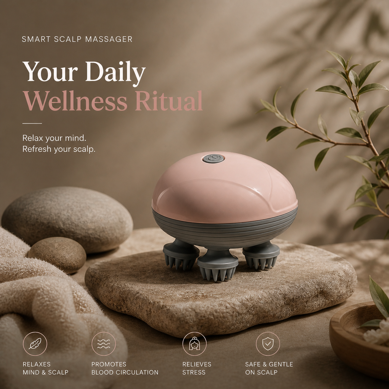 Scalp Ease Pro electric scalp massager relaxing head spa device for stress relief and scalp care