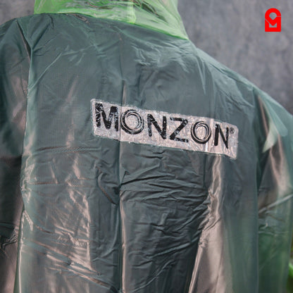 Close-Up MONZON Transparent Raincoat Back Logo Waterproof PVC Material
