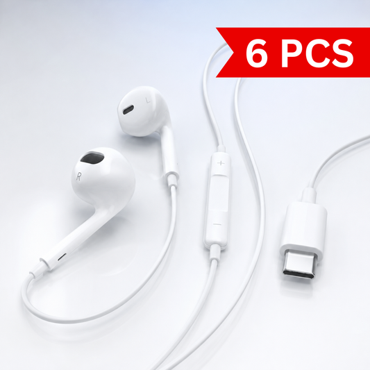 USB-C wired earphones with inline remote and microphone