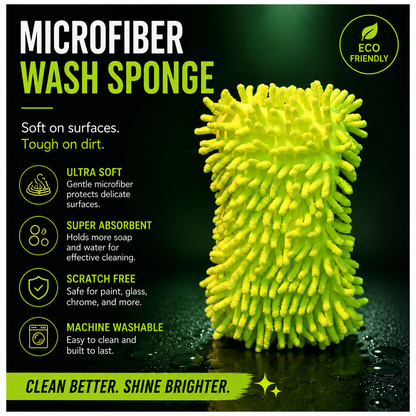 UltraSoft Microfibre Dusting Mitt with chenille microfibre strands, super absorbent and scratch-free cleaning pad for cars, glass, furniture and home surfaces.