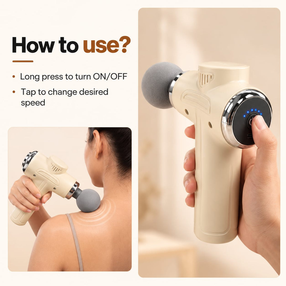 Professional Massage Gun with 8 Interchangeable Heads