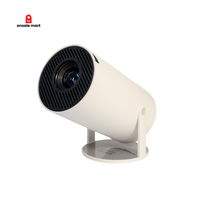 4K Smart Android LED Projector with Rotatable Stand & Remote Control