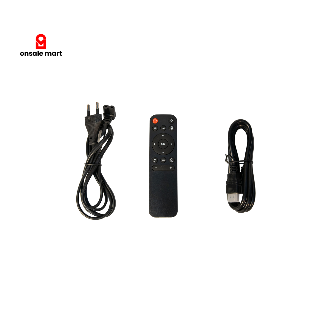 4K Smart Android LED Projector with Rotatable Stand & Remote Control