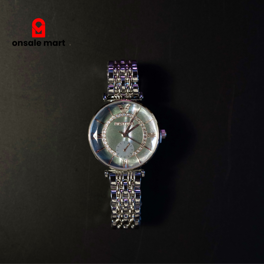 Classic Crystal Metal Watch